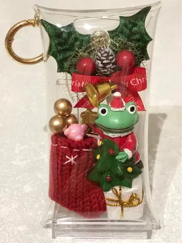 가챠 파우치 메리 크리스마스 개구리 산타 크리스마스 장식 1개