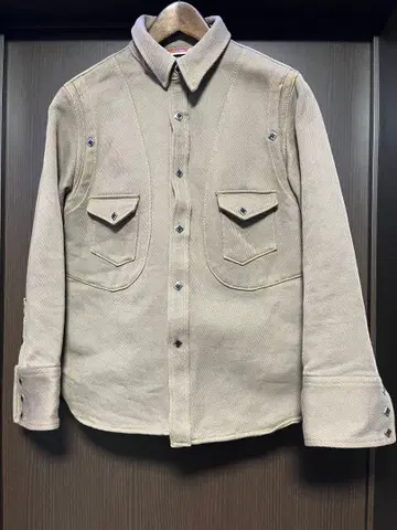 Kempel 베이지 긴팔 셔츠 자켓 36