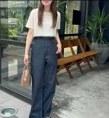 [ DISCOAT ] US 코튼 데님 하이웨스트 프린지 팬츠