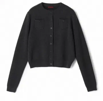 CABaN 코튼 캐시미어 크루넥 가디건 차콜 그레이