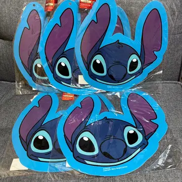 Disney 인기 캐릭터 스티치 얼굴 모양 런치 매트 5장 세트