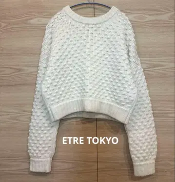 ETRE TOKYO 팝콘 니트탑 화이트