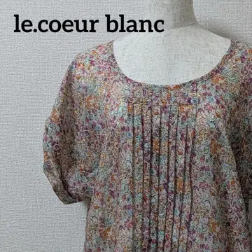 le.coeur blanc 꽃무늬 플리츠 반팔 A라인 원피스