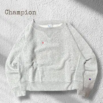 Champion 리버스 위브 단색 택 짧은 기장 그레이 구제 의류