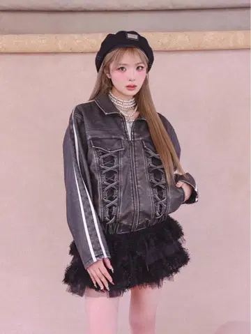 다리치 Darich 라인 가죽 오버 자켓