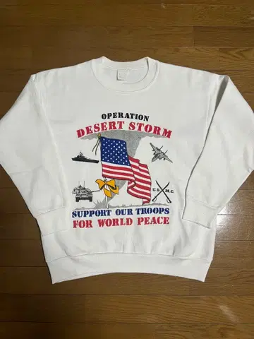 US제 프린트 맨투맨 속기모 L 사이즈