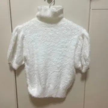 미셸 마카롱 샤기 니트 반팔