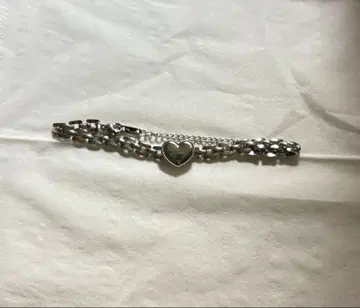 실버 하트 팔찌