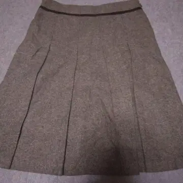 COMME CA ISM 브라운 플리츠 스커트 M