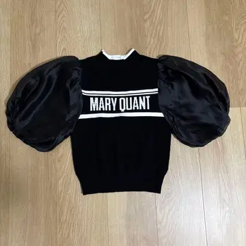 [ 새상품 ] MARY QUANT 퍼프 슬리브 니트 F 사이즈 블랙