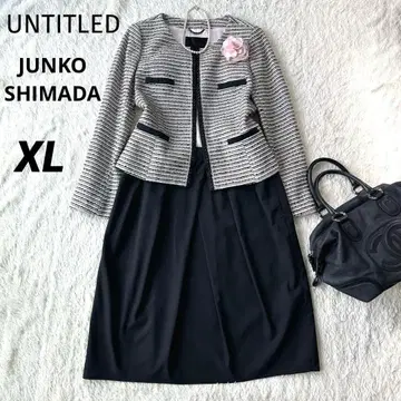 UNTITLED 세레모니 수트 트위드 노카라 자켓 빅 사이즈