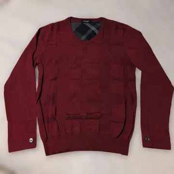 BLACK LABEL CRESTBRIDGE 와인 레드 V넥 스웨터