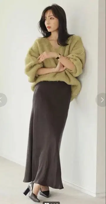 anuans/큐프라 내로우 스커트 ( brown )