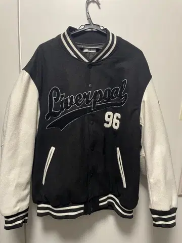 WEGO 멜톤 와펜 바시티 자켓 블랙/화이트 단종 빈티지