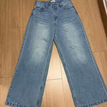 Regen Glanz 청바지 와이드 배기 데님 팬츠 M 사이즈