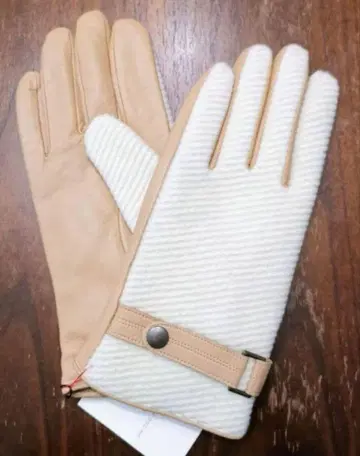 유나이티드 애로우즈 새상품 남성용 가죽 그로브(베이지/화이트23)