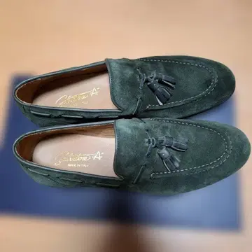새상품 Salvatore A 다크 그린 태슬 로퍼 27cm