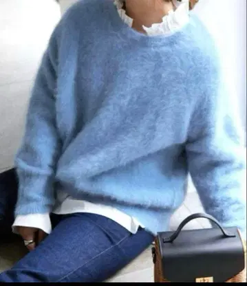 SLOBE IENA 폭스 캐시미어 풀오버 블루 슬로브 이에나