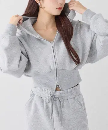 NICE CLAUP 비쥬 후드티 그레이