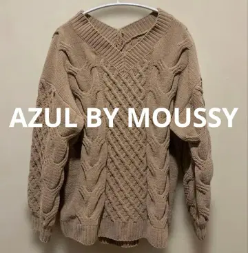 AZUL BY MOUSSY 여성용 M 사이즈 케이블 V넥 니트