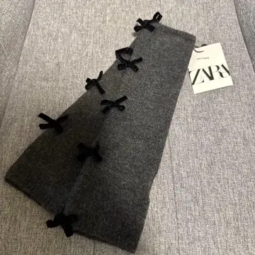 자라 ZARA 리본 포함 다크 그레이 택 포함 미사용 새상품