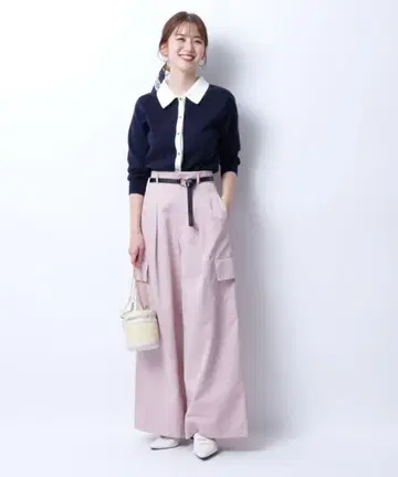 저스길리티 벨트 부착 턱 카고 팬츠