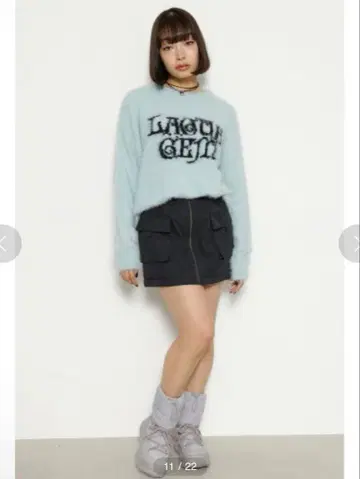 [미사용 새상품] LAGUA GEM 2WAY Zipper 스커트 블랙