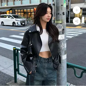 TRIFLE 크롭 라이더 자켓