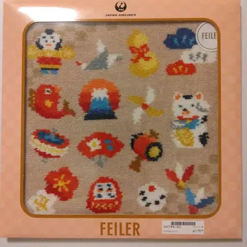 미사용 새상품 FEILER 페이 손수건 럭키 오너먼트 JAL 콜라보