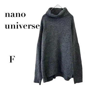 나노 유니버스 터틀넥 니트 차콜 그레이 프리 내추럴 무지