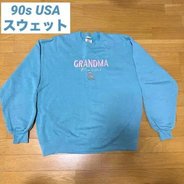 레어! 90s Grandma Rocks USA제 자수 로고 맨투맨