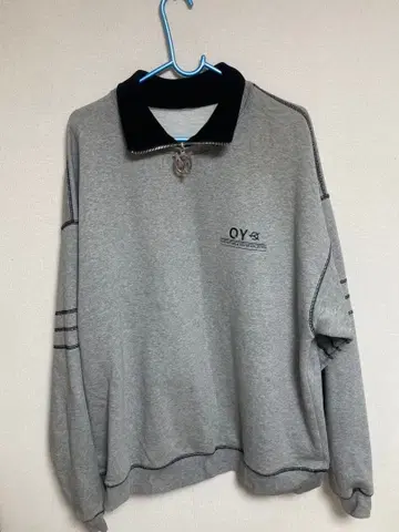 QY 카라 부착 그레이 맨투맨 15-22AW