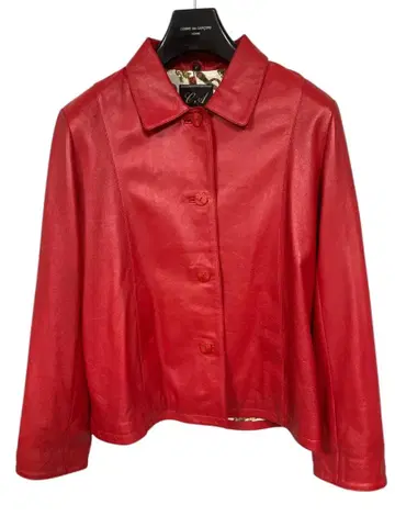 이탈리아제 양가죽계 가죽 자켓 레드 여성용 프리 사이즈