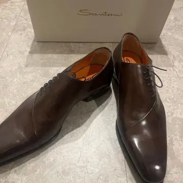 [ 미사용 새상품 ] Santoni 다크 브라운 비즈니스 슈즈 사이즈 8