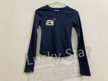 aeae 네이비 긴팔T셔츠 하트 프린트