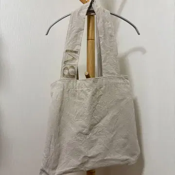 Benjamin miyu 로고 린넨 토트백 아이보리