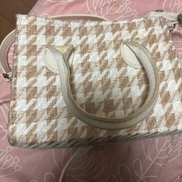 하운드 투스 패턴 숄더백