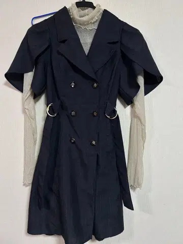 dazzlin 더블 버튼 자켓 미니 원피스 + 라메 시스루 이너