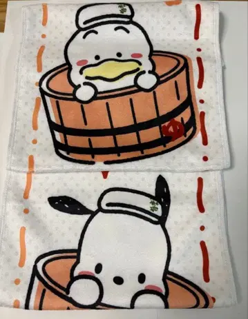 산리오 극락탕 머플러 타월 포차코 오리 페클