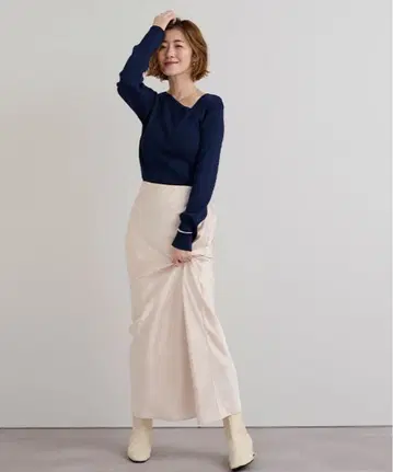 유어즈 ur's 새틴 머메이드 맥시 스커트