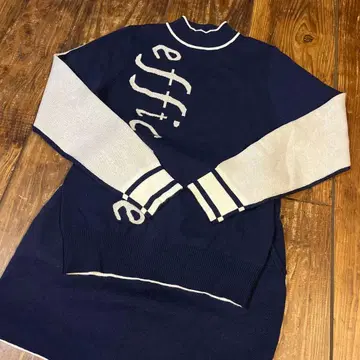 미사용 efficace 바이컬러 모크넥 니트 & 스커트 셋업