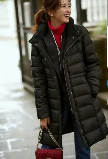 23구 블랙 롱 다운 코트 L 사이즈 40 다운 코트
