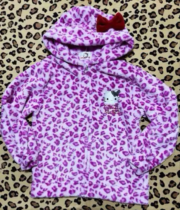 헬로키티 x 세실 맥비 레오파드 무늬 후드티