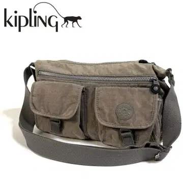 [ 새상품급 ] Kipling 나일론 숄더백 그레이 브라운