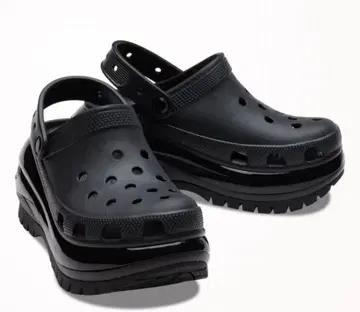 메가 크러쉬 클로그 통굽 블랙 클로그 샌들