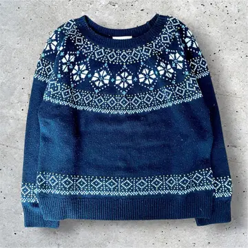 [ 주말 SALE ] vintage 노르딕 무늬 니트 네이비