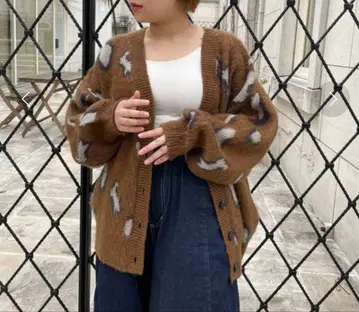 WEGO 위고 Dukkah 듀카 레오파드 무늬 니트 가디건 XS