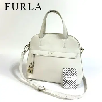 [ 새상품급 ] FURLA 가죽 2way 숄더백 화이트 카드 포함