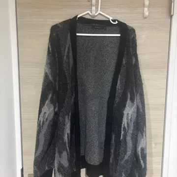 Pattern mohair knit over loose cardigan