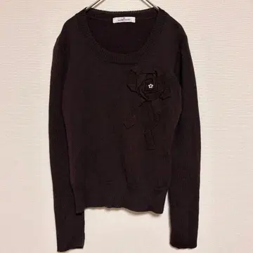 갤러리 비스콘티 니트 스웨터 사이즈 2 다크 브라운 모 100%